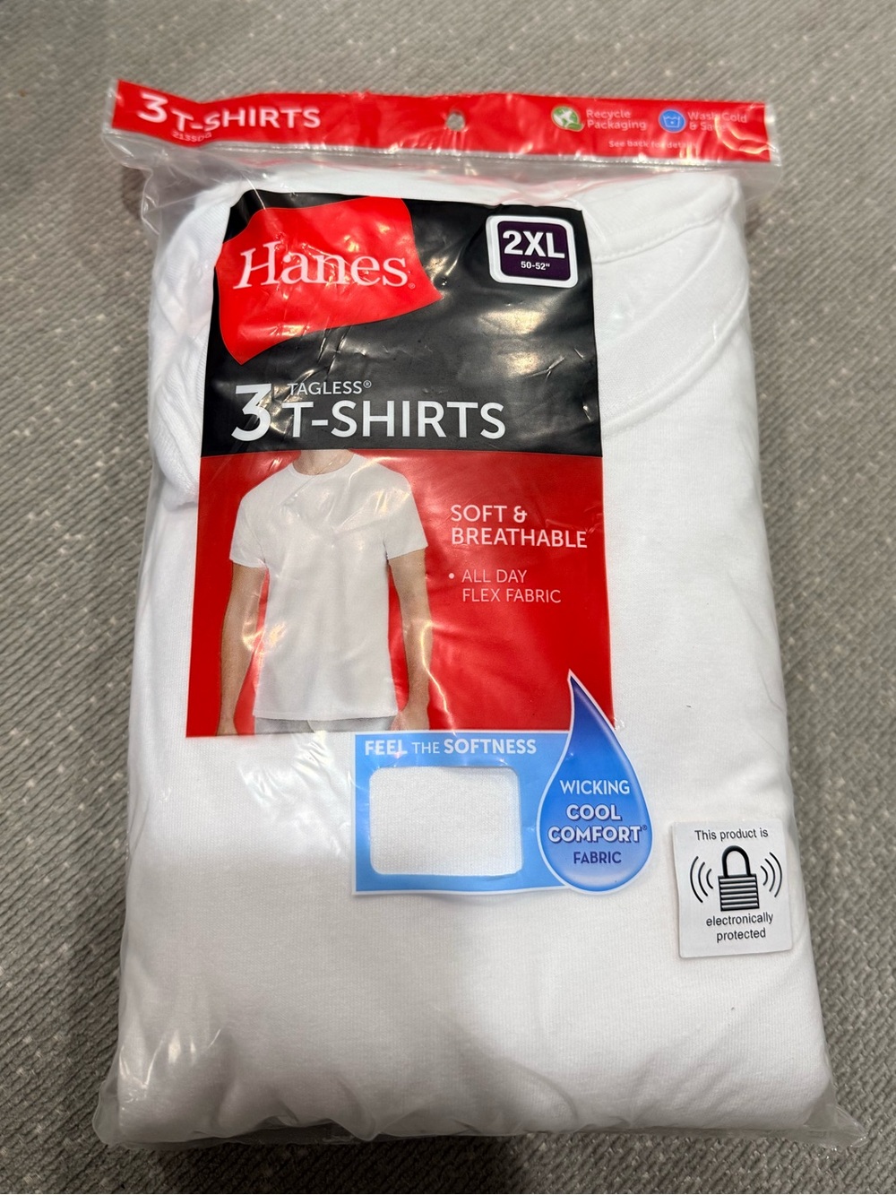 Hanes White Short Sleeve Tee 3-Pack - 2XL